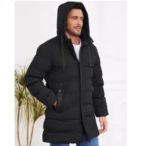 Casaca Acolchada para Hombre Abrigo largo con capucha