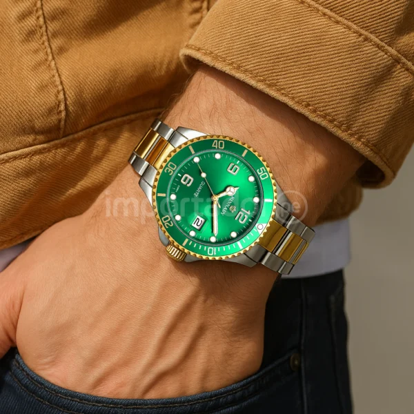 muestra real reloj verde muestra real reloj verde