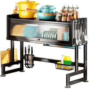 Rack Escurridor de platos con tapa de acrilico