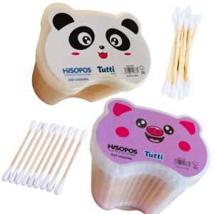 Hisopos kawaii en cajita de cerdito 200 unid