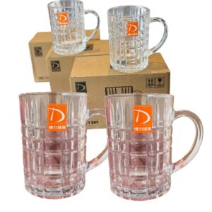 Taza de vidrio vaso cervecero 2 Pcs