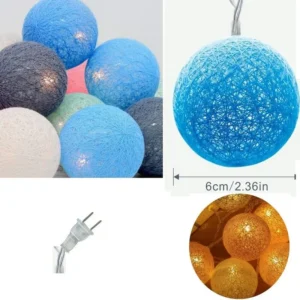 Guirnalda de luces navideñas esferas bombones de algodon de 280cm